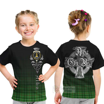 Tartan Vibes Clothing Galloway Tartan Kid T-Shirt Featuring Alba Gu Brath Family Crest Celtic Inspired