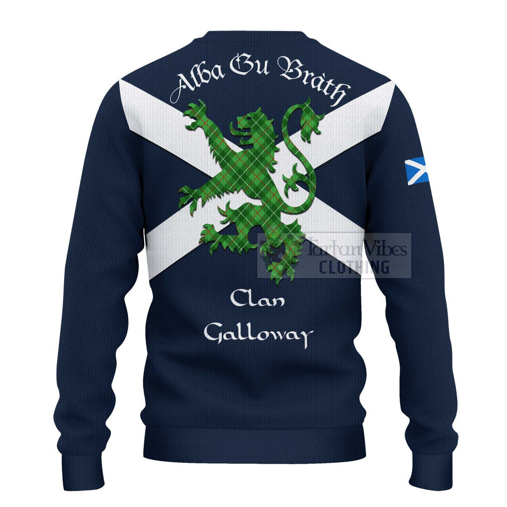 Tartan Vibes Clothing Galloway Tartan Lion Rampant Knitted Sweater – Proudly Display Your Heritage with Alba Gu Brath and Clan Name