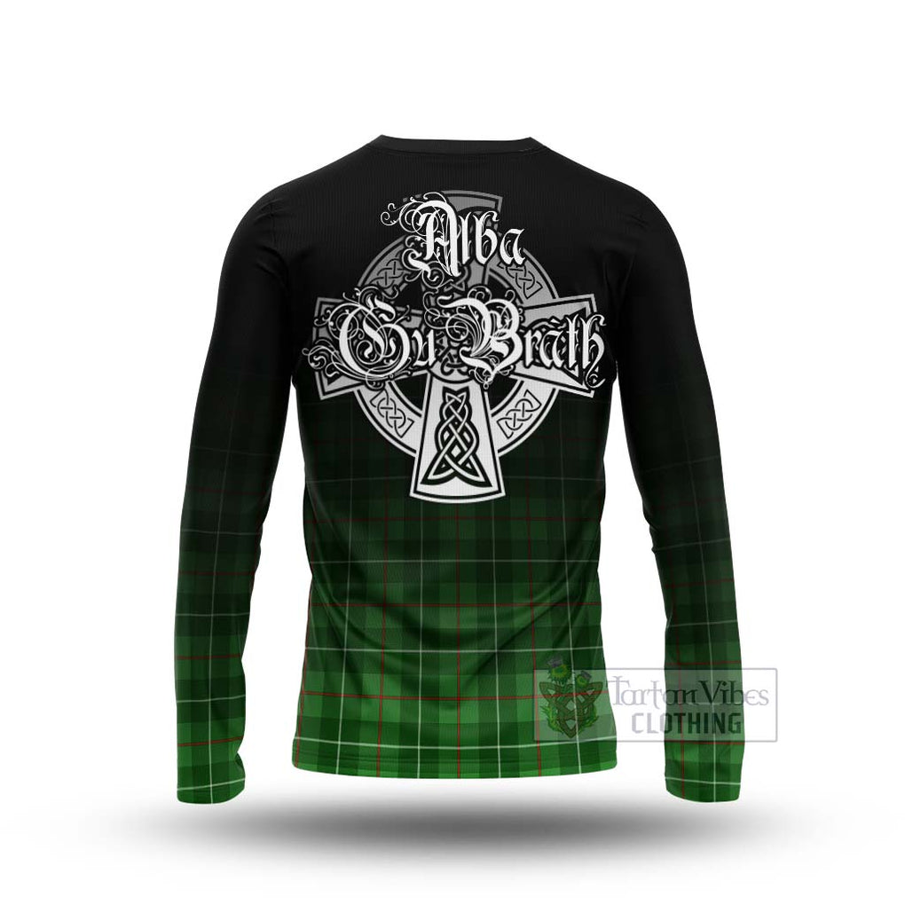 Tartan Vibes Clothing Galloway Tartan Long Sleeve T-Shirt Featuring Alba Gu Brath Family Crest Celtic Inspired