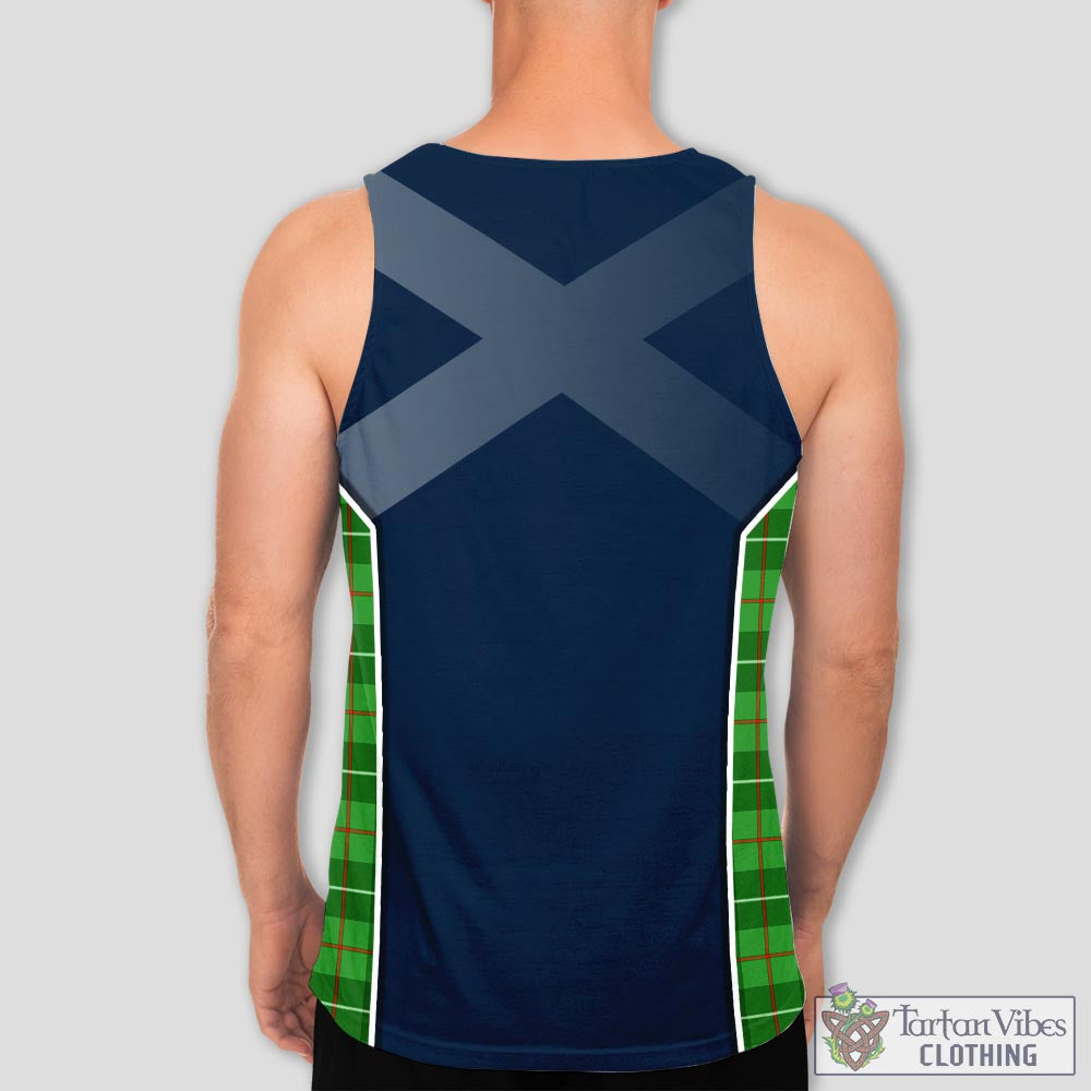 Tartan Vibes Clothing Galloway Tartan Men's Tanks Top with Family Crest and Scottish Thistle Vibes Sport Style
