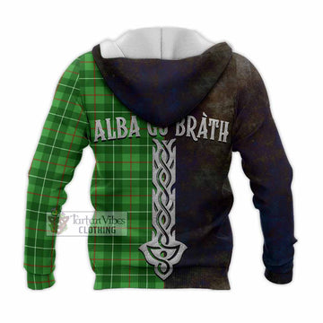 Galloway Tartan Family Crest Knitted Hoodie Alba Gu Brath Be Brave Lion Ancient Style