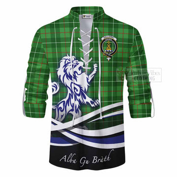 Tartan Vibes Clothing Galloway Tartan Ghillie Kilt Shirt with Alba Gu Brath Regal Lion Emblem