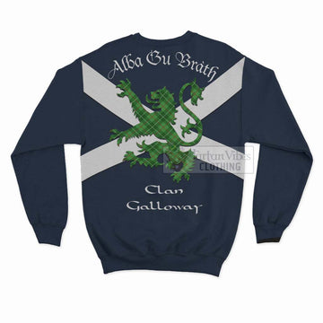 Tartan Vibes Clothing Galloway Tartan Lion Rampant Sweatshirt – Proudly Display Your Heritage with Alba Gu Brath and Clan Name