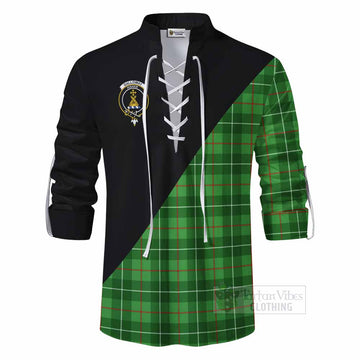 Tartan Vibes Clothing Galloway Tartan Ghillie Kilt Shirt with Family Crest and Military Logo Style