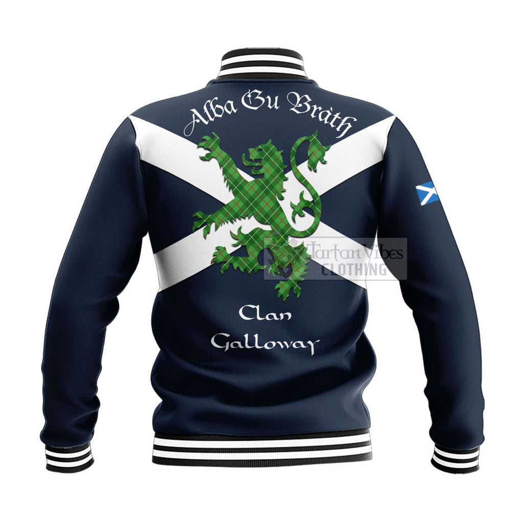 Tartan Vibes Clothing Galloway Tartan Lion Rampant Baseball Jacket – Proudly Display Your Heritage with Alba Gu Brath and Clan Name