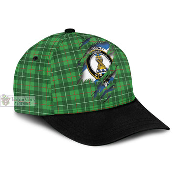 Galloway Tartan Classic Cap with Family Crest In Me Style