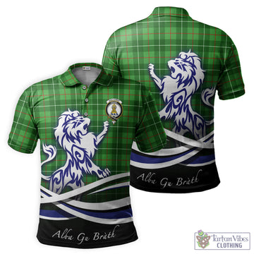 Galloway Tartan Polo Shirt with Alba Gu Brath Regal Lion Emblem
