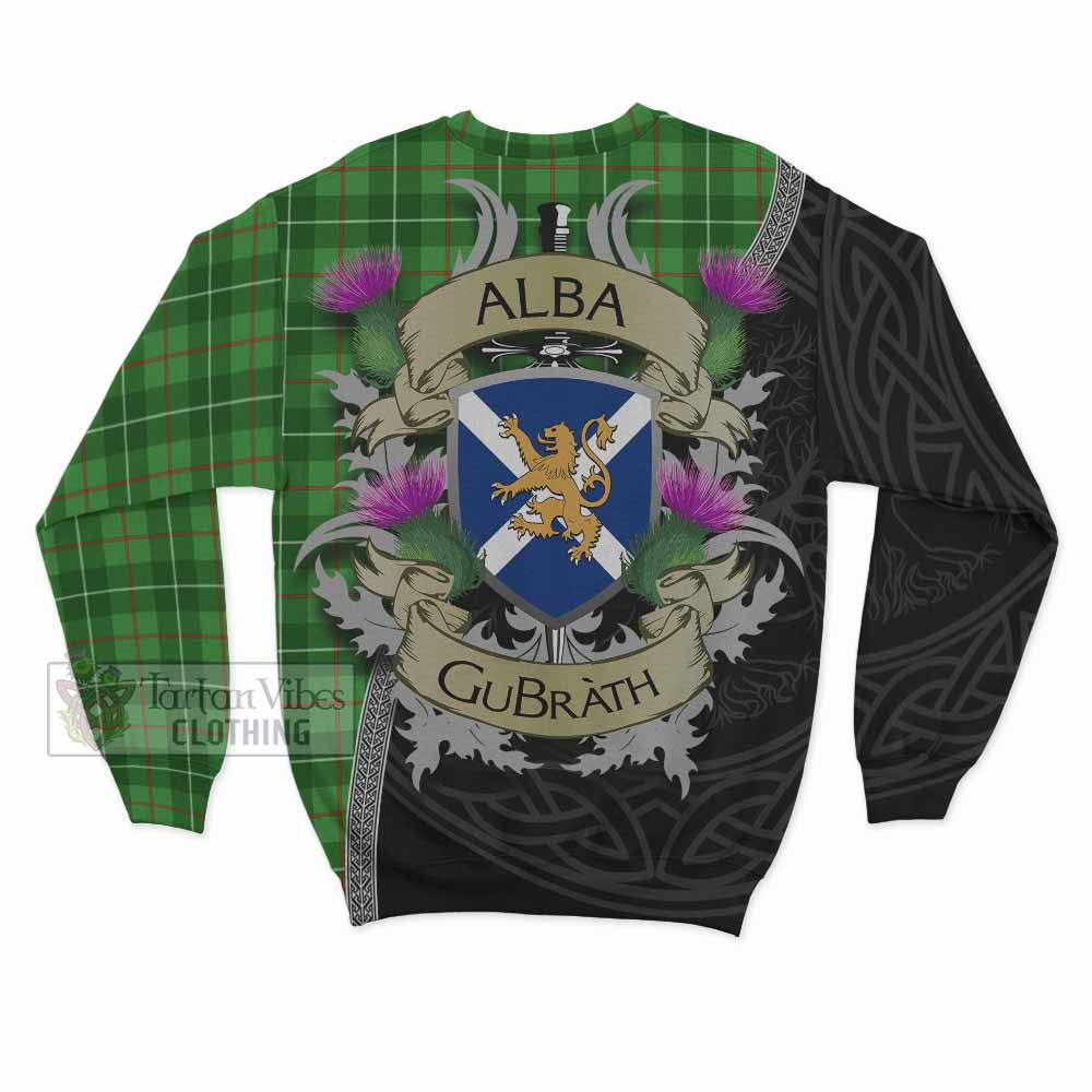 Tartan Vibes Clothing Galloway Tartan Family Crest Sweatshirt Lion Rampant Royal Thistle Shield Celtic Inspired