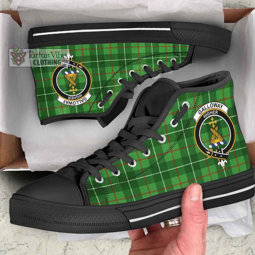 Tartan Vibes Clothing Galloway Tartan High Top Shoes with Family Crest