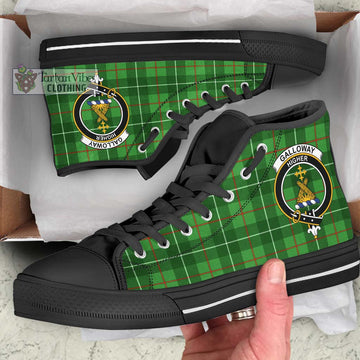 Tartan Vibes Clothing Galloway Tartan High Top Shoes with Family Crest