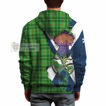 Tartan Vibes Clothing Galloway Tartan Family Crest Hoodie Scottish Thistle Celtic Inspired