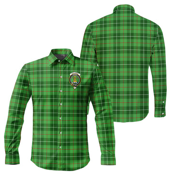 Galloway Tartan Long Sleeve Button Up Shirt with Family Crest