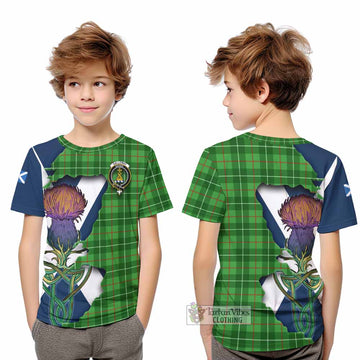 Galloway Tartan Family Crest Kid T-Shirt Scottish Thistle Celtic Inspired