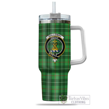 Galloway Tartan and Family Crest Tumbler with Handle