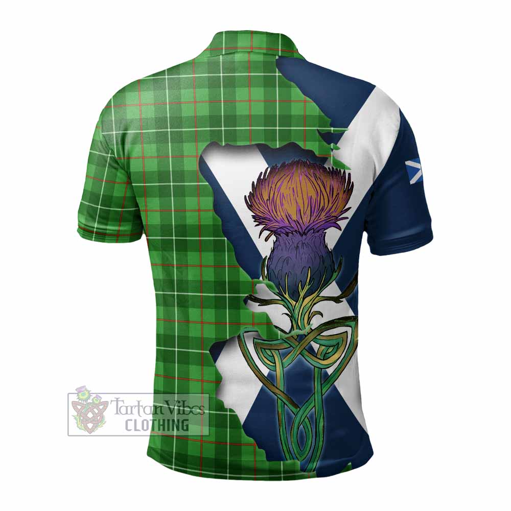 Tartan Vibes Clothing Galloway Tartan Family Crest Polo Shirt Scottish Thistle Celtic Inspired