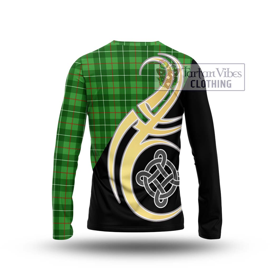 Galloway Tartan Long Sleeve T-Shirt with Family Crest and Celtic Symbol Style - Tartan Vibes Clothing