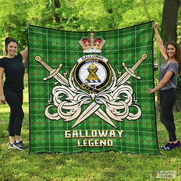 Galloway Tartan Quilt with Clan Crest and the Golden Sword of Courageous Legacy