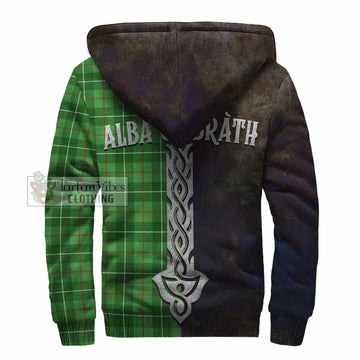 Galloway Tartan Family Crest Sherpa Hoodie Alba Gu Brath Be Brave Lion Ancient Style