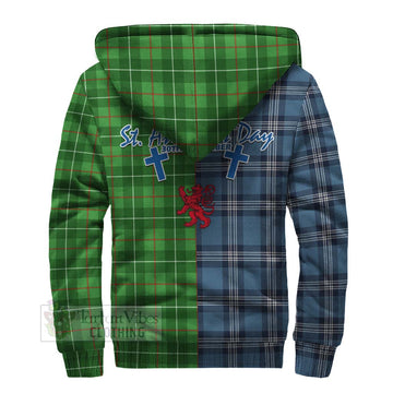 Galloway Tartan Sherpa Hoodie Happy St. Andrew's Day Half Tartan Style