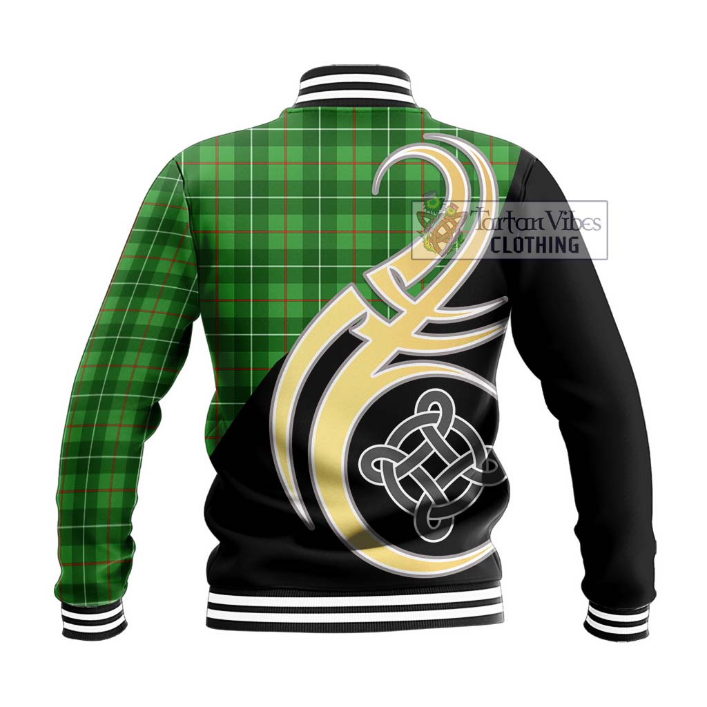 Galloway Tartan Baseball Jacket with Family Crest and Celtic Symbol Style - Tartan Vibes Clothing