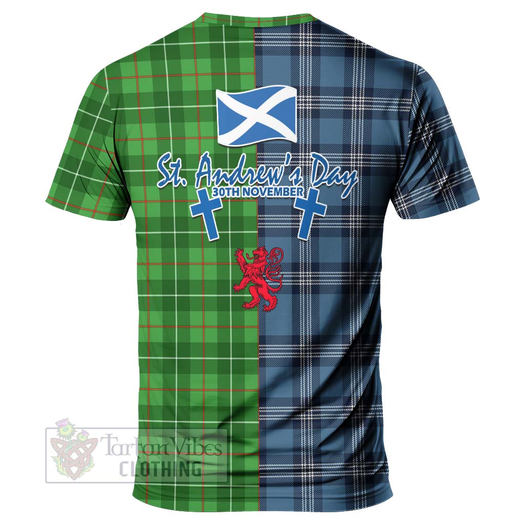 Tartan Vibes Clothing Galloway Tartan T-Shirt Happy St. Andrew's Day Half Tartan Style