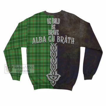 Galloway Tartan Family Crest Sweatshirt Alba Gu Brath Be Brave Lion Ancient Style