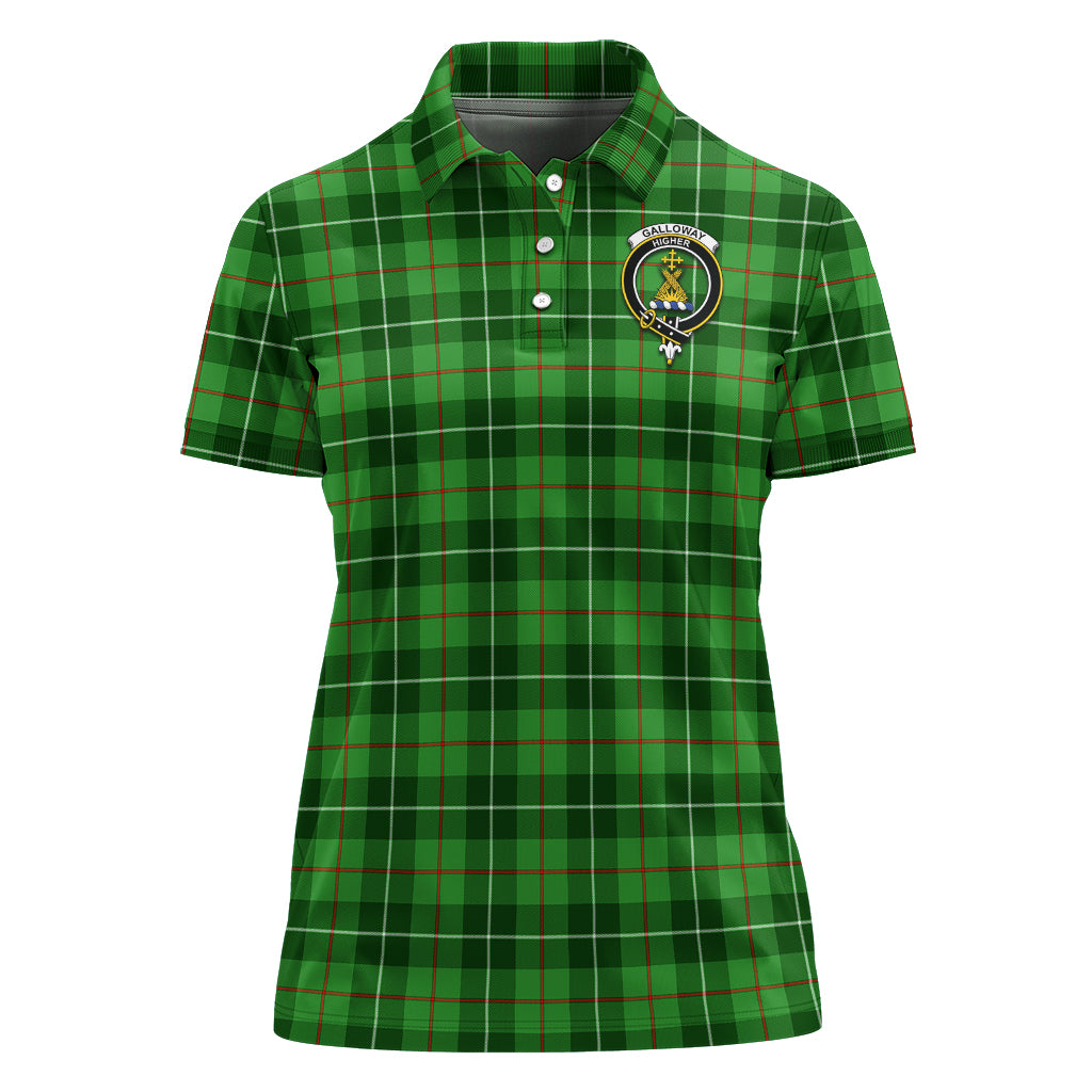 Galloway Tartan Polo Shirt with Family Crest For Women - Tartan Vibes Clothing