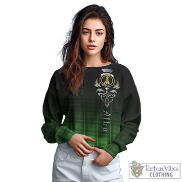 Galloway Tartan Sweatshirt Featuring Alba Gu Brath Family Crest Celtic Inspired