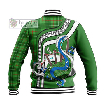 Tartan Vibes Clothing Galloway Tartan Baseball Jacket with Epic Bagpipe Style
