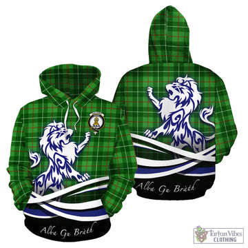 Galloway Tartan Hoodie with Alba Gu Brath Regal Lion Emblem