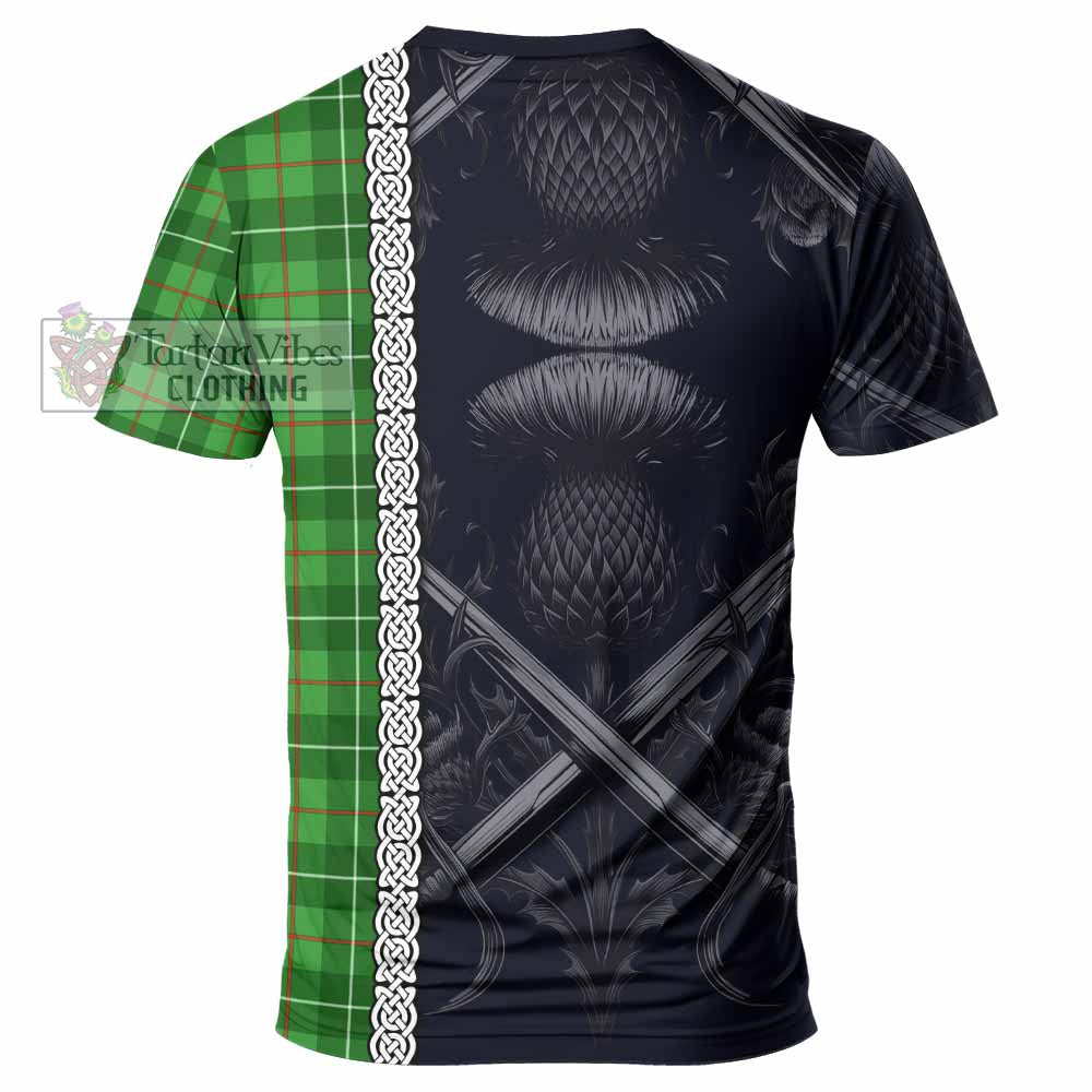 Tartan Vibes Clothing Galloway Tartan T-Shirt with Family Crest Cross Sword Thistle Celtic Vibes