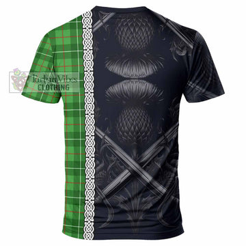 Tartan Vibes Clothing Galloway Tartan T-Shirt with Family Crest Cross Sword Thistle Celtic Vibes