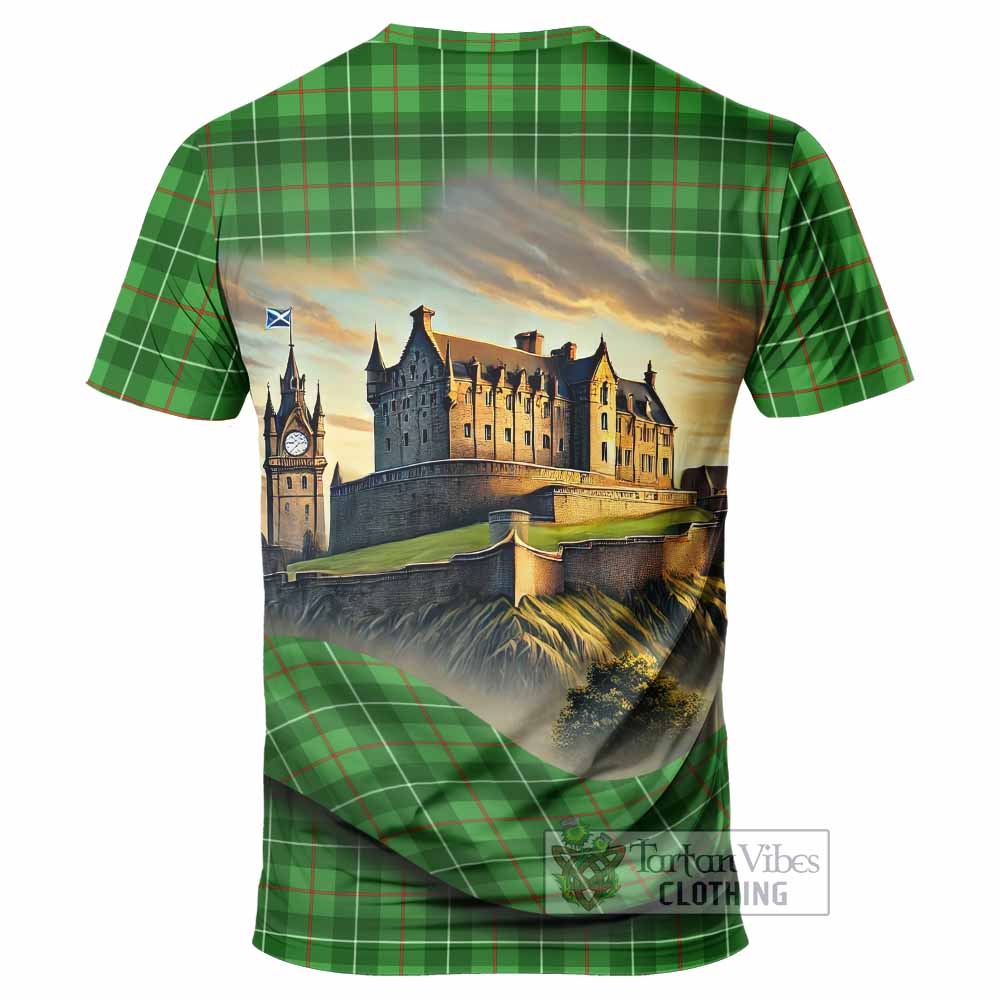 Tartan Vibes Clothing Galloway Tartan Family Crest T-Shirt with Scottish Ancient Castle Stype