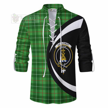 Tartan Vibes Clothing Galloway Tartan Ghillie Kilt Shirt with Family Crest Circle Style