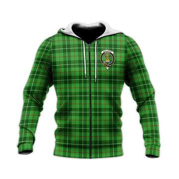 Galloway Tartan Knitted Hoodie with Family Crest