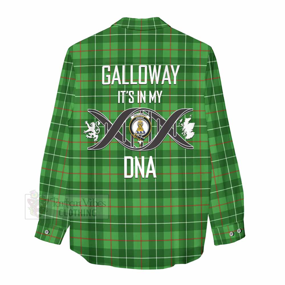 Tartan Vibes Clothing Galloway Tartan Women's Casual Shirt with Family Crest DNA In Me Style