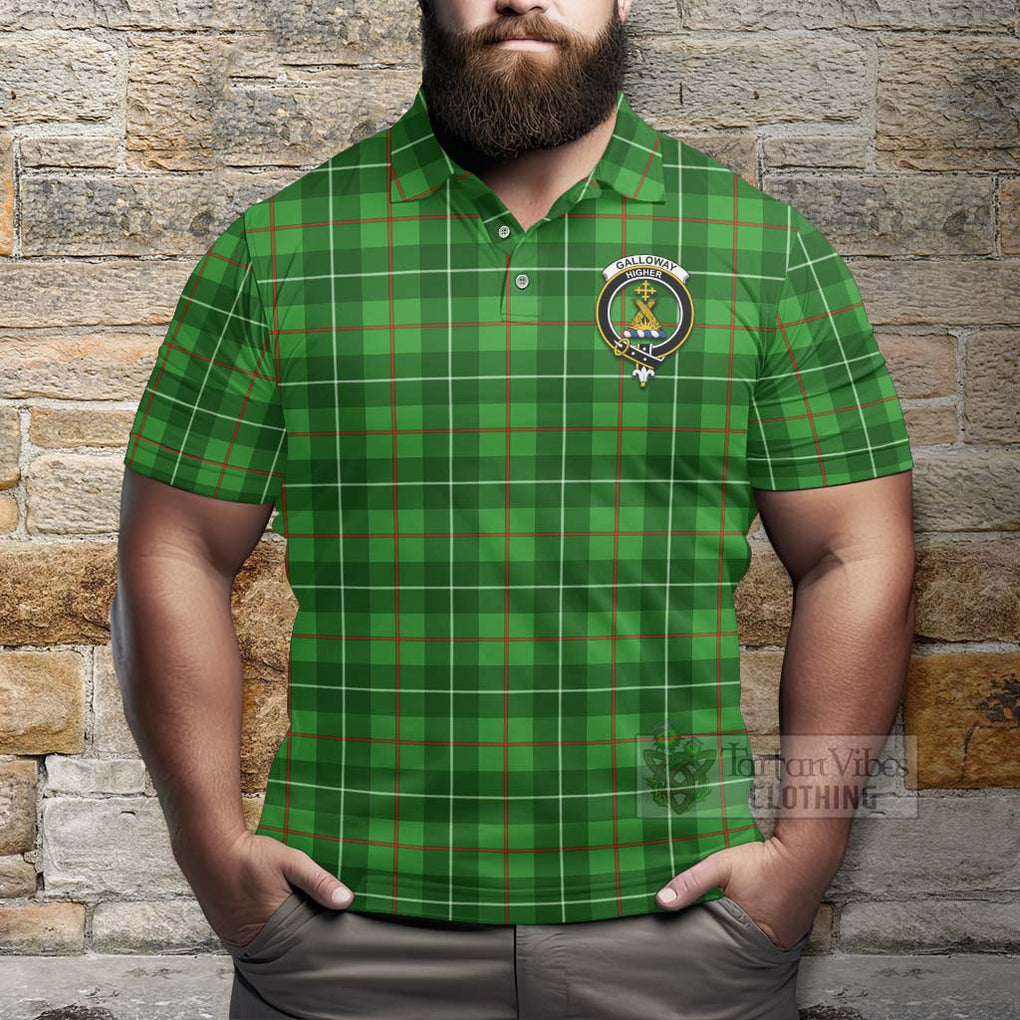 Tartan Vibes Clothing Galloway Tartan Polo Shirt with Family Crest Celtic Skull Style