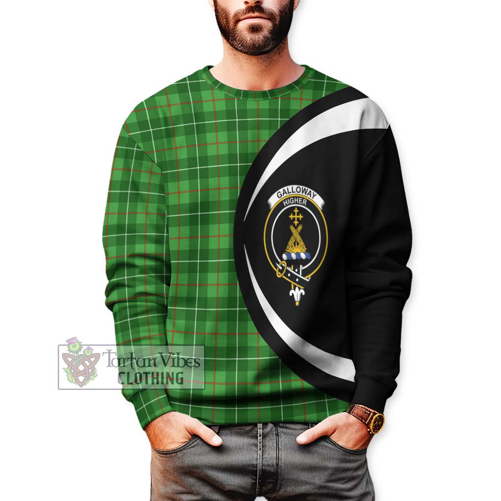 Galloway Tartan Sweatshirt with Family Crest Circle Style - Tartan Vibes Clothing
