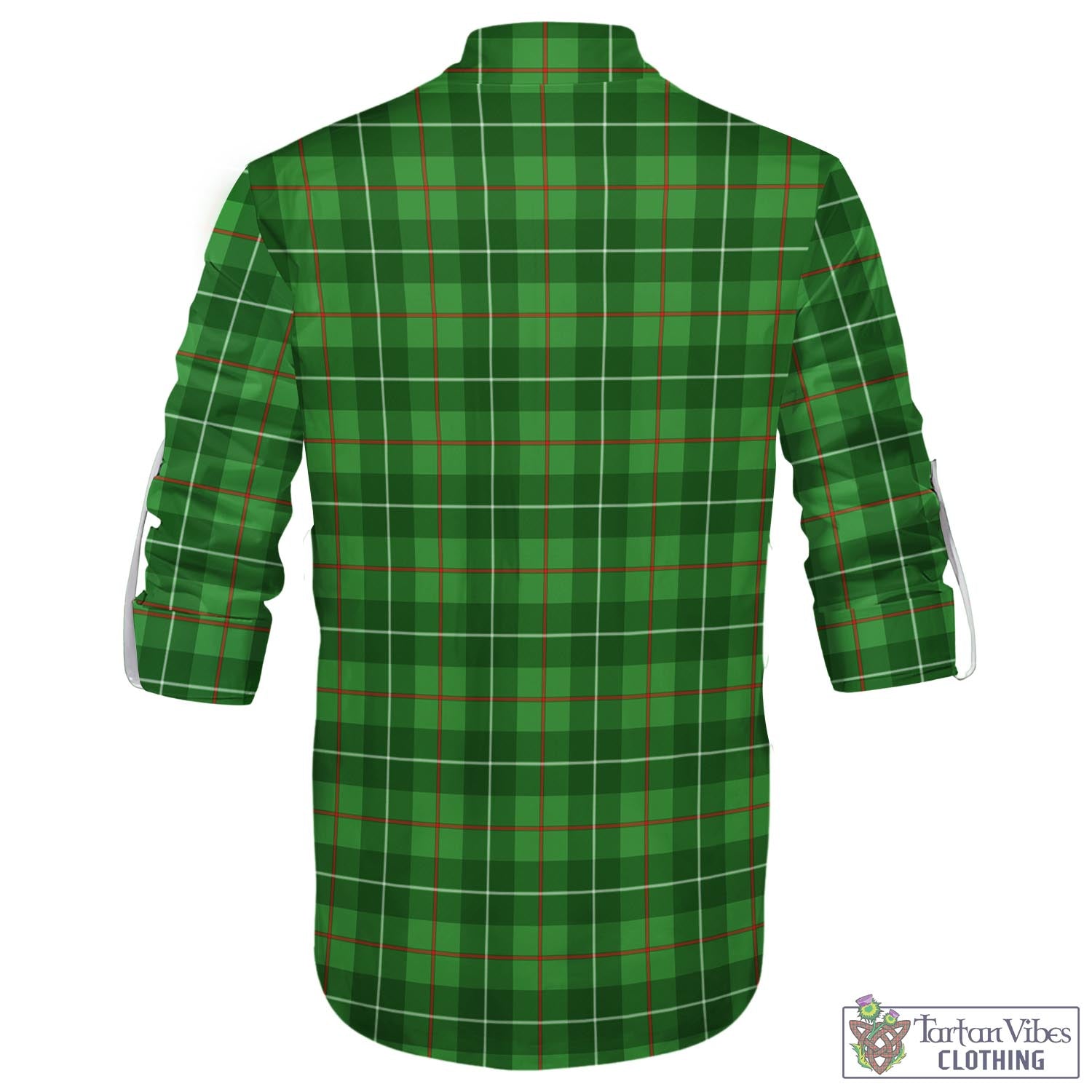 Tartan Vibes Clothing Galloway Tartan Men's Scottish Traditional Jacobite Ghillie Kilt Shirt with Family Crest