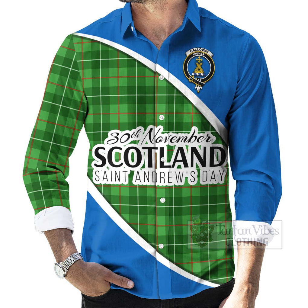 Tartan Vibes Clothing Galloway Family Crest Tartan Long Sleeve Button Shirt Celebrate Saint Andrew's Day in Style