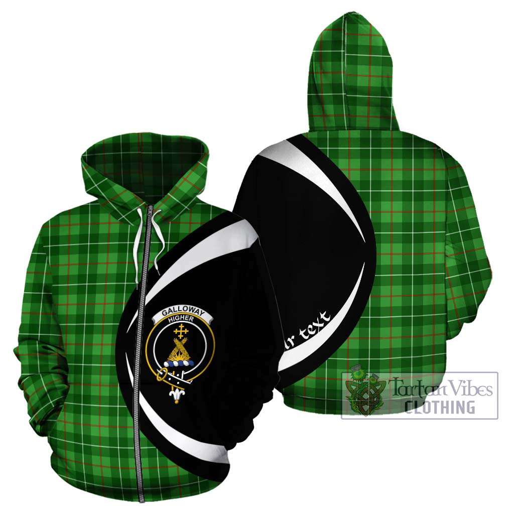 Tartan Vibes Clothing Galloway Tartan Hoodie with Family Crest Circle Style