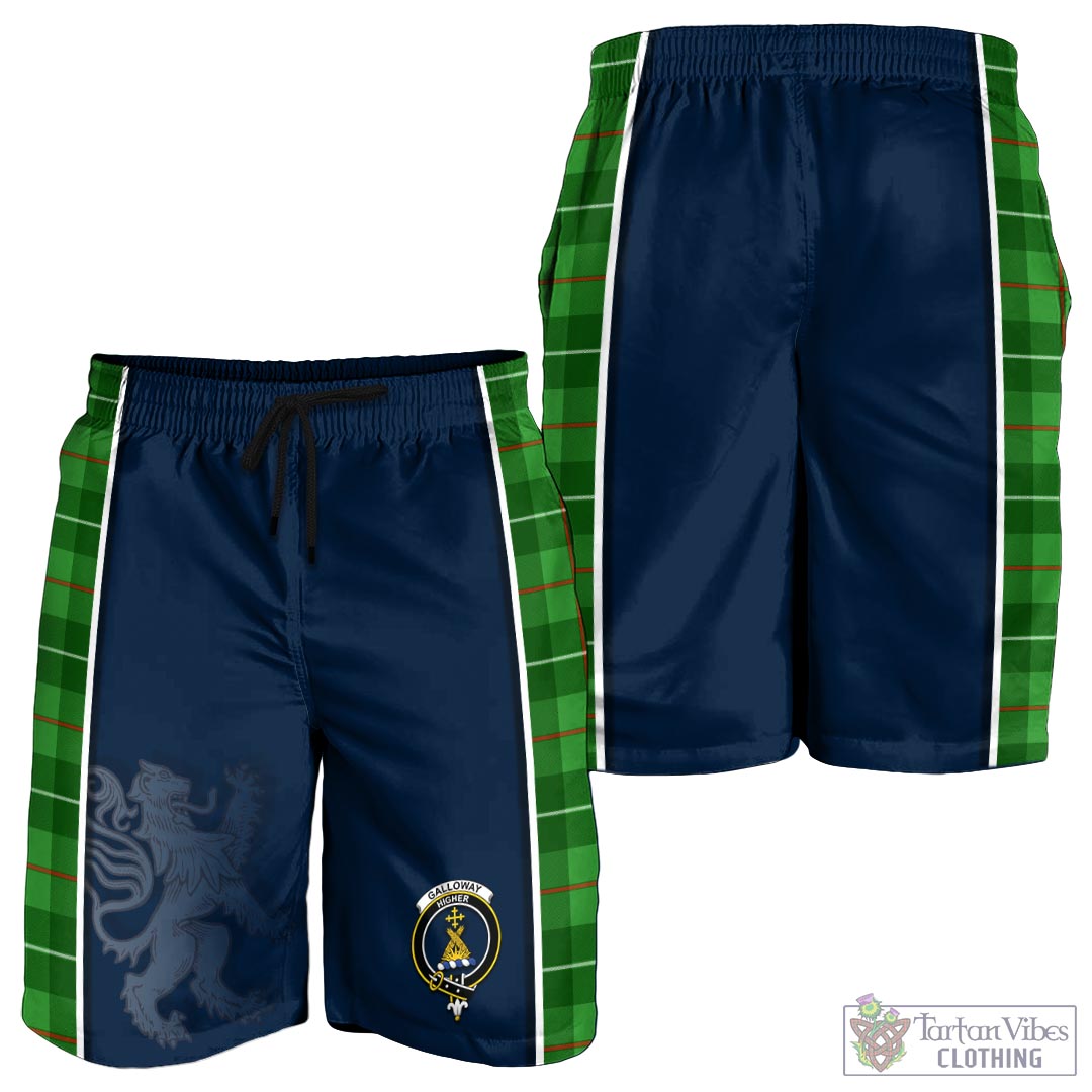 Tartan Vibes Clothing Galloway Tartan Men's Shorts with Family Crest and Lion Rampant Vibes Sport Style