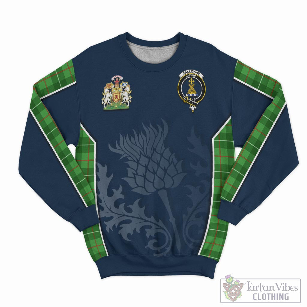 Tartan Vibes Clothing Galloway Tartan Sweatshirt with Family Crest and Scottish Thistle Vibes Sport Style