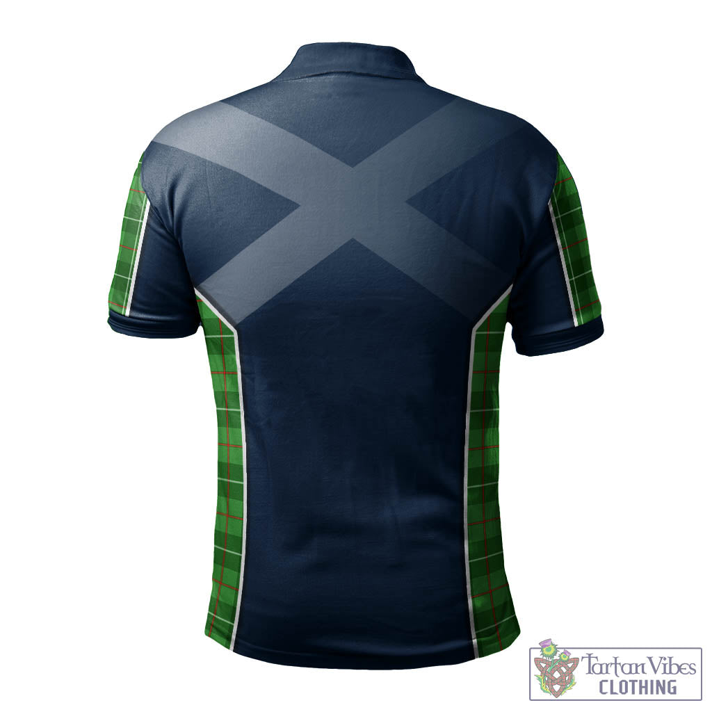 Tartan Vibes Clothing Galloway Tartan Men's Polo Shirt with Family Crest and Lion Rampant Vibes Sport Style
