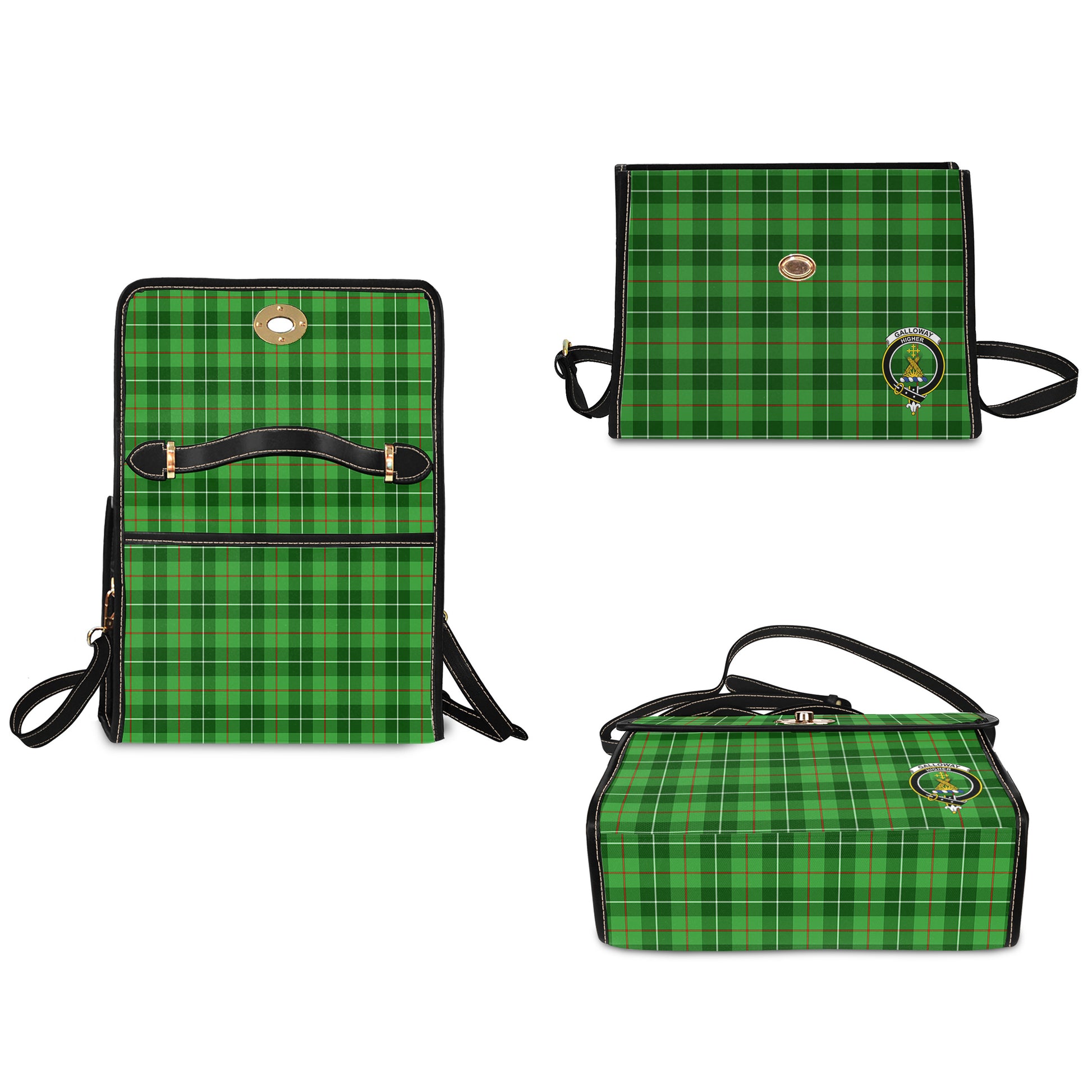 Galloway Tartan Waterproof Canvas Bag with Family Crest - Tartan Vibes Clothing