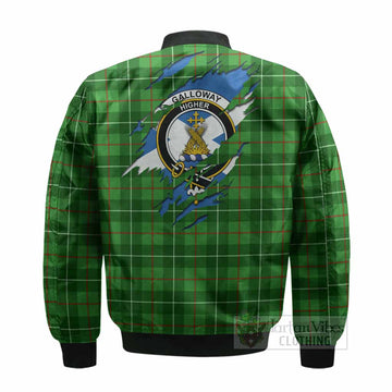 Galloway Clan Crest In Me Tartan Bomber Jacket Scotland Flag Style