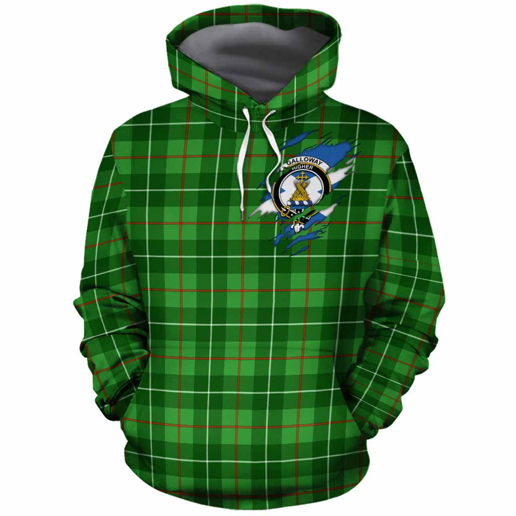 Galloway Clan Crest In Me Tartan Cotton Hoodie Scotland Flag Style