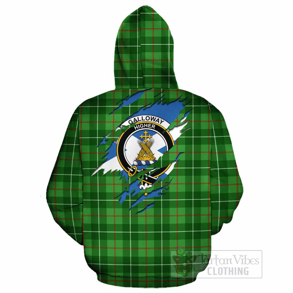 Galloway Clan Crest In Me Tartan Cotton Hoodie Scotland Flag Style