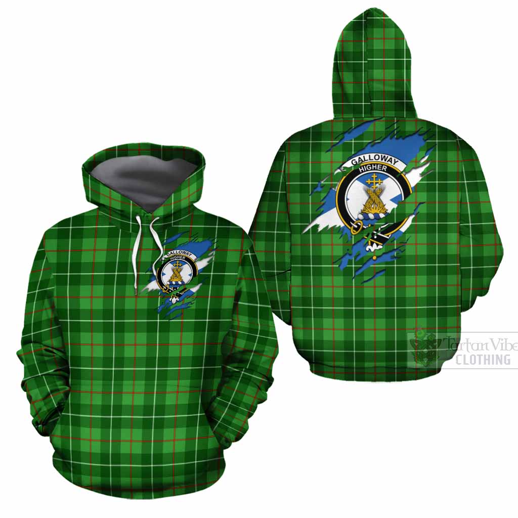 Galloway Clan Crest In Me Tartan Cotton Hoodie Scotland Flag Style