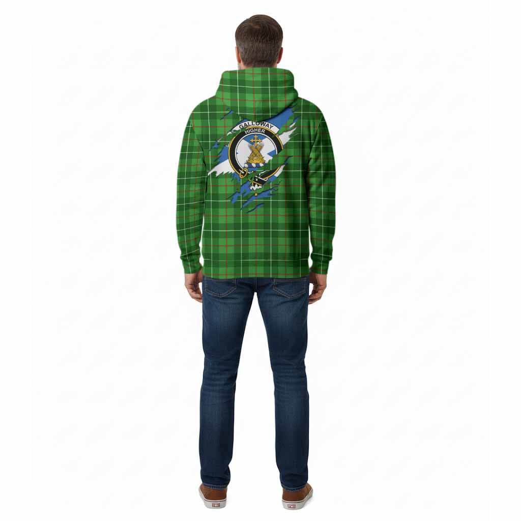 Galloway Clan Crest In Me Tartan Cotton Hoodie Scotland Flag Style